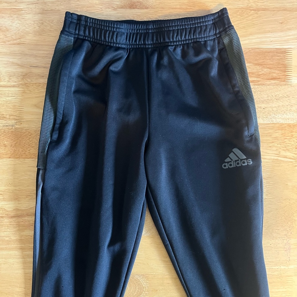 Adidas Black Joggers with Gray Accents